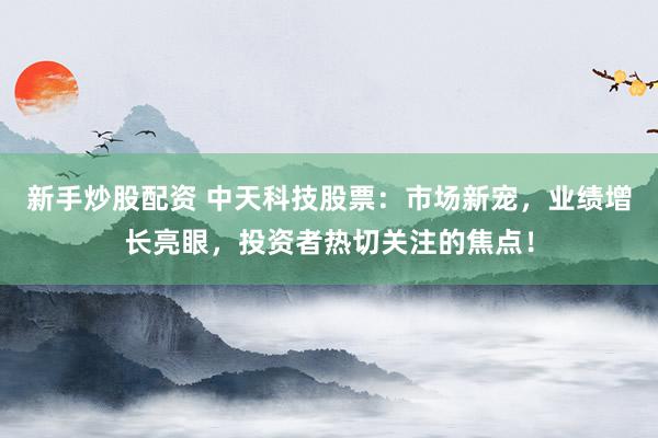 新手炒股配资 中天科技股票：市场新宠，业绩增长亮眼，投资者热切关注的焦点！