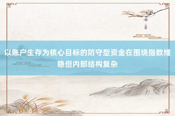 以账户生存为核心目标的防守型资金在围绕指数维稳但内部结构复杂