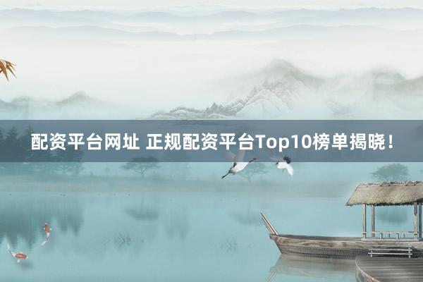 配资平台网址 正规配资平台Top10榜单揭晓！