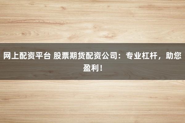 网上配资平台 股票期货配资公司：专业杠杆，助您盈利！